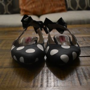 Betsey Johnson Polka Dot Bow Flats